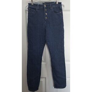 Volcom Pinstriped Button Fly Jeans Size 28 Skinny High Rise